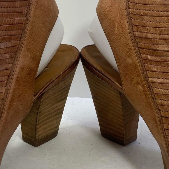 Paul Green Women's Cayenne Brown Leather Sliced Peep Toe Booties UK 3 US 5,5 - Picture 6 of 12